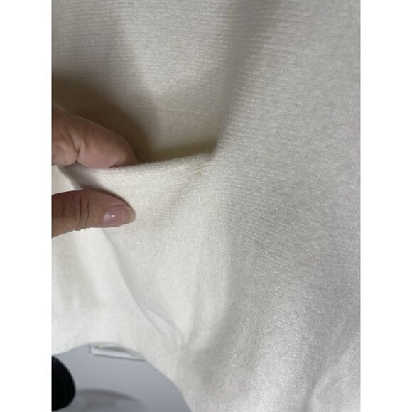 Alya Women’s Cream Mock Neck Poncho Sweater S/M Soft Knit Oversized with Pockets - Picture 2 of 10